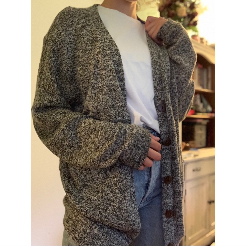 Marbled Button Sweater